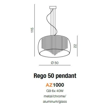Lampa wisząca / Plafon kryształowy REGO 50 AZ1000 – Azzardo
